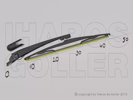 Peugeot 307 2001.03.01-2005.05.31 Hátsó ablaktörlő kar lapáttal 350mm (3/5 ajtós) (12AH)