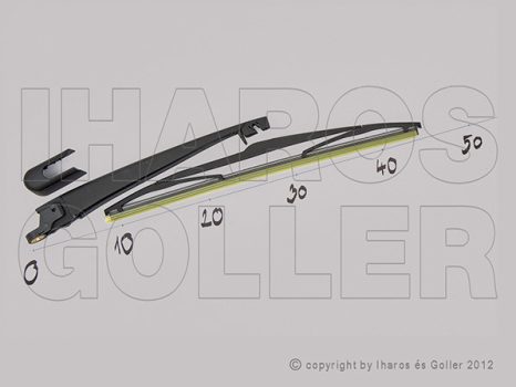 Renault Megane 2008.10.31-2012.03.31 Hátsó ablaktörlő kar lapáttal 350mm (3/5 ajtós) (1LRK)