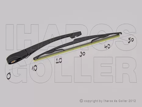 Renault Megane 2008.10.31-2012.03.31 Hátsó ablaktörlő kar lapáttal 350mm (Kombi) (1LRJ)