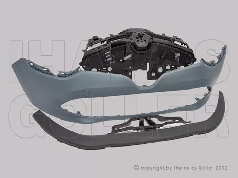 Renault Clio (Clio IV) 2012.11.01-2016.01.01 Első lökhárító alapozott hűtőráccsal, spoilerrel (07T3)