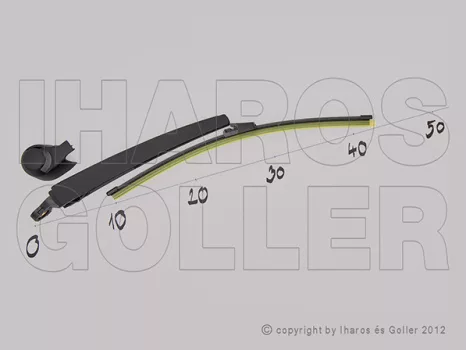 Skoda Roomster 2006.03.01-2010.03.31 Hátsó ablaktörlő kar lapáttal 410mm (13.05-ig) (12BP)
