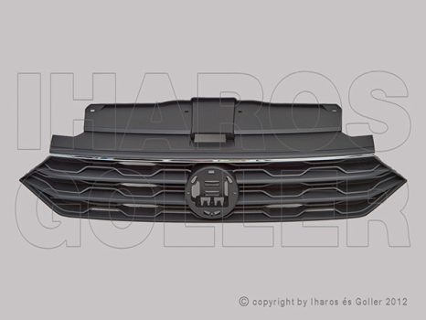 VW T-Roc (A1) 2017.08.01- Hűtődíszrács fekete, felső krómdíszléccel (1MGN)