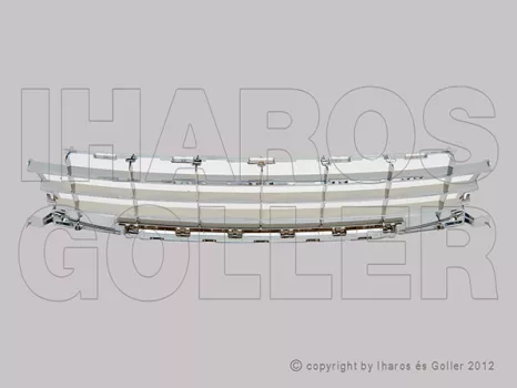 Peugeot 207 2006.06.01-2013.06.30 Rács a lökhárítóba, ezüst, alsó, SPORT (09-ig) (1M0S)