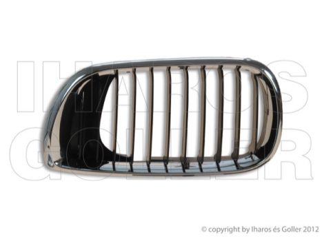 BMW 3 (E46) 2001.09.01-2005.02.28 Hűtődíszrács bal keret krómozott, bordák fekete (0231)