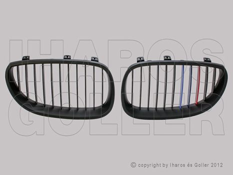 BMW 5 (E60, E61) 2003.07.01-2010.10.01 Hűtődíszrács fekete szett (bal+jobb) M-tech (1BKW)