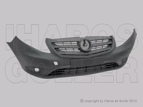 Mercedes Vito (W447) 2014.10.01- Első lökhárító sötétszürke, ködlámpás (1J9R)