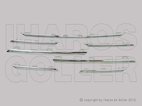 Renault Megane 2016.03.01-2020.10.08 Króm díszléc szett hűtőrácsra nem 3 ajtós (7 db) (18YF)