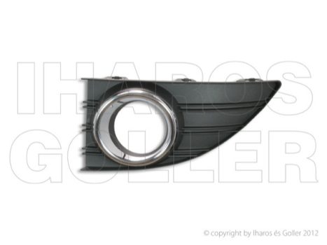 Renault Fluence 2009.10.01- Rács a lökhárítóba bal, fek., ködlámpás, króm ker. (0ZX9)