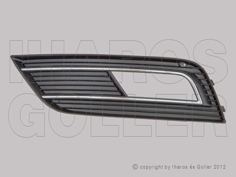 Audi A4 2012.02.02-2015.06.01 Rács első lökhárítóba bal, krómcsíkos, ködlámpás (1L85)