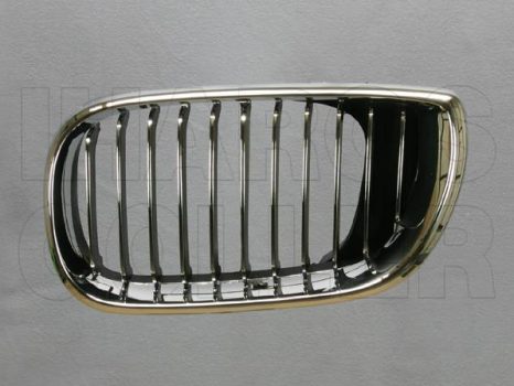 BMW 3 (E46) 2001.09.01-2005.02.28 Hűtődíszrács bal keret krómozott, bordák fekete (06M8)