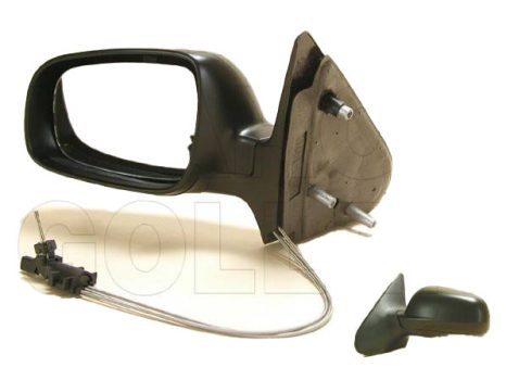 VW Polo III 1999.10.01-2001.10.31 Visszapillantó tükör bal, bowdenesen állítható, aszférikus,fényezendő (0LJA)