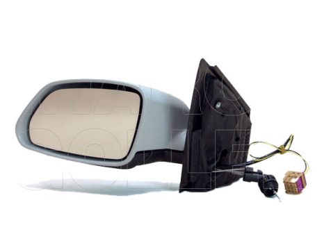 VW Polo IV 2005.04.01-2009.05.31 Visszapillantó tükör bal, bowdenesen állítható, fényezendő, aszférikus, villogó (0RPI)